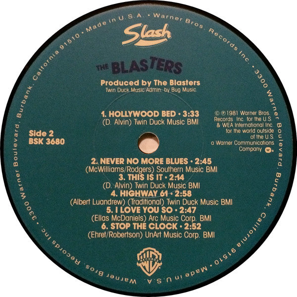 The Blasters - The Blasters - VG+ 1981 Slash Warner USA Vinyl - Rock / Rockabilly - Shuga Records