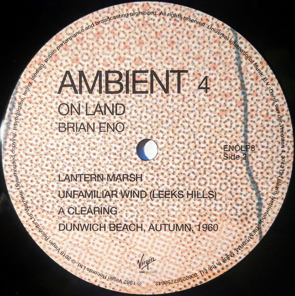Brian Eno - Ambient 4 (On Land)(1982) New LP Record 2018 Virgin EMI 180 gram Vinyl - Electronic / Ambient / Experimental - Shuga Records