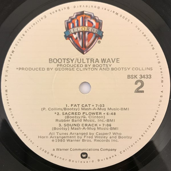 Bootsy Collins - Ultra Wave - VG LP Record 1980 Warner USA Original Vinyl - Funk / P.Funk - Shuga Records