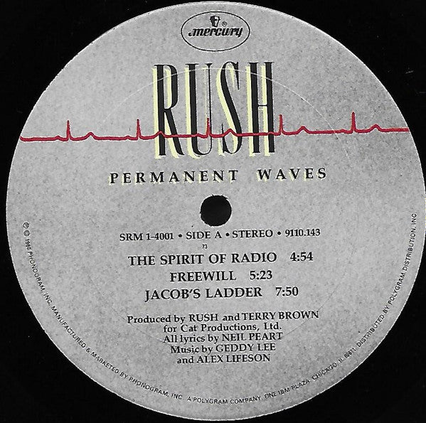 Rush ‎– Permanent Waves - VG+ LP Record 1980 Mercury CRC Club Edition USA Original Vinyl - Hard Rock / Prog Rock - Shuga Records