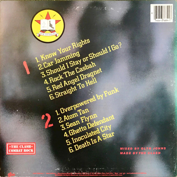 The Clash - Combat Rock - VG+ LP Record 1982 Epic USA Original Vinyl & Inner - Punk Rock / Dub / Rock - Shuga Records