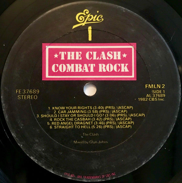 The Clash - Combat Rock - VG+ LP Record 1982 Epic USA Original Vinyl & Inner - Punk Rock / Dub / Rock - Shuga Records