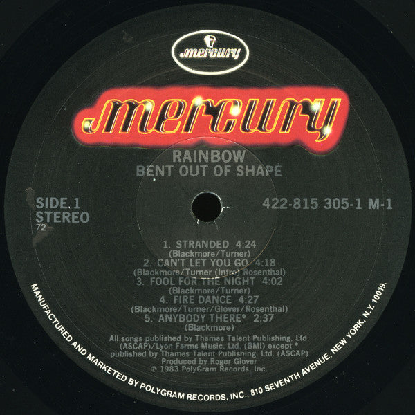 Rainbow - Bent Out Of Shape - VG+ LP Record 1983 Mercury USA Vinyl - Hard Rock / AOR - Shuga Records