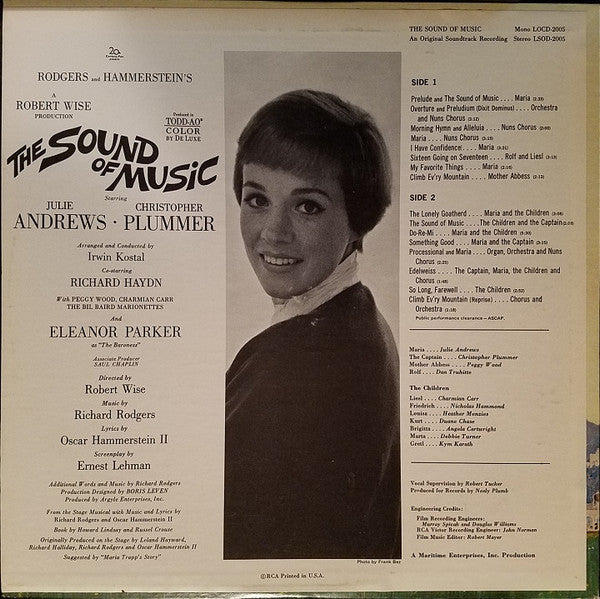 Various - The Sound Of Music (An Original Recording) - VG+ LP Record 1965 RCA Victor USA Mono Original Press Vinyl & Booklet - Soundtrack - Shuga Records
