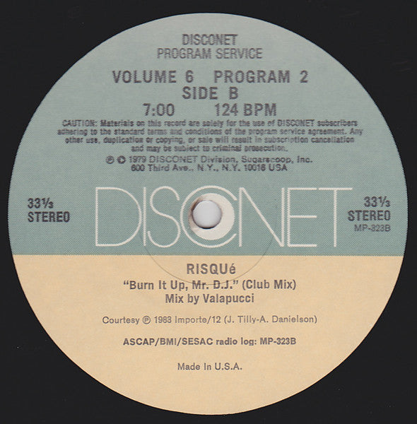 Skyy / Bilbo / Risqué - how Me The Way / Sex Machine / Burn It Up, Mr. D.J. -VG+ 12" Single Record 1983 Disconet Program Service USA Vinyl - Disco - Shuga Records