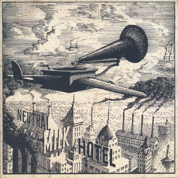 Neutral Milk Hotel - In The Aeroplane Over The Sea - VG+ LP Record 1998 Merge Yellow Bias 2nd Pressing Vinyl & Insert - Indie Rock / Lo-Fi - Shuga Records