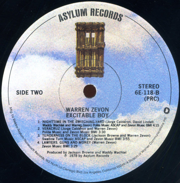 Warren Zevon - Excitable Boy - VG+ LP Record 1978 Asylum USA Original Vinyl - Pop Rock / Classic Rock - Shuga Records