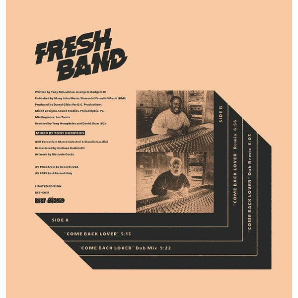 Fresh Band - Come Back Lover (1984) - New LP Record 2019 Best Record Italy Vinyl - Disco / Boogie / Funk / Soul - Shuga Records