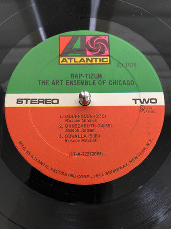 The Art Ensemble Of Chicago - Bap-tizum - VG+ LP Record 1973 Atlantic USA Vinyl - Jazz / Free Jazz - Shuga Records