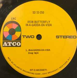 Iron Butterfly - In-A-Gadda-Da-Vida - VG+ LP Record 1968 ATCO Stereo Vinyl - Psychedelic Rock / Classic Rock