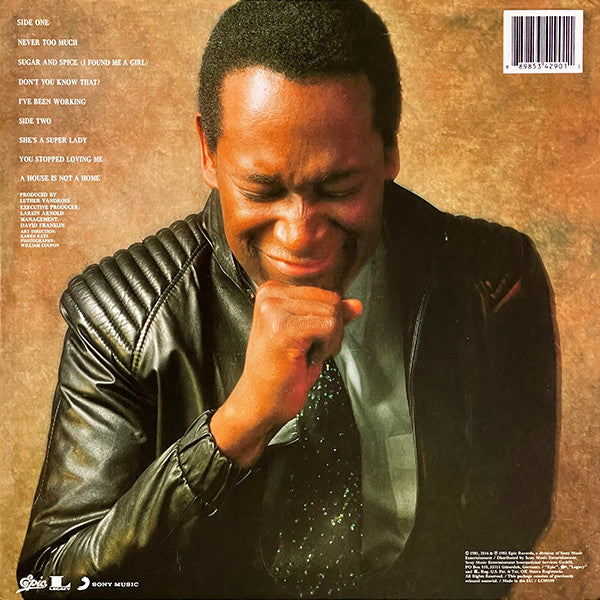 Luther Vandross - Never Too Much (1981) - New LP Record 2016 Epic USA Vinyl - Soul / R&B - Shuga Records