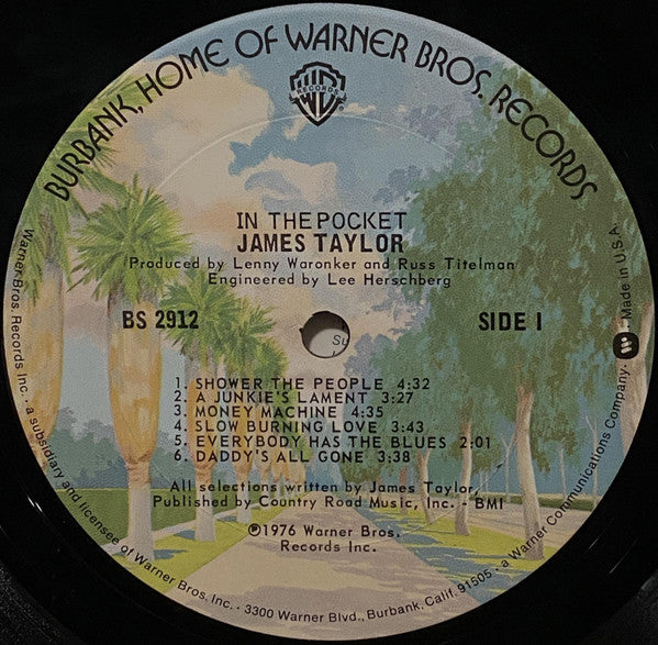 James Taylor - In the Pocket - VG+ LP Record 1976 Warner USA Vinyl - Soft Rock / Pop Rock / Folk Rock - Shuga Records
