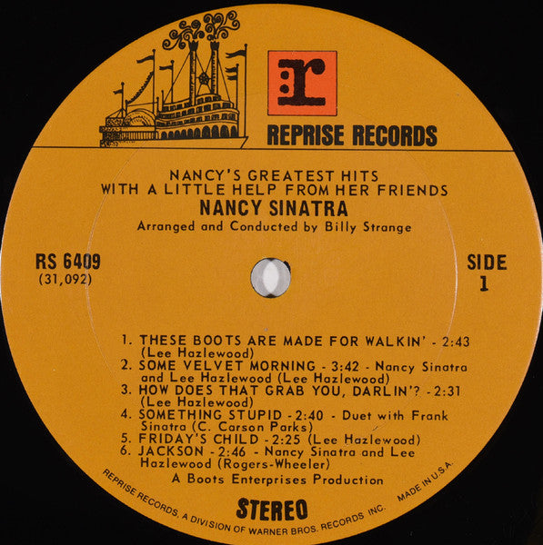 Nancy Sinatra – Nancy's Greatest Hits - VG+ LP Record 1972 Reprise USA Vinyl - Pop / Country / Lee Hazlewood