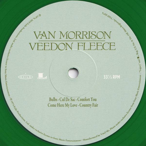 Van Morrison - Veedon Fleece (1974) - Mint- LP Record 2019 Exile Vinyl Me Please Club Emerald Vinyl - Rock / Folk Rock - Shuga Records