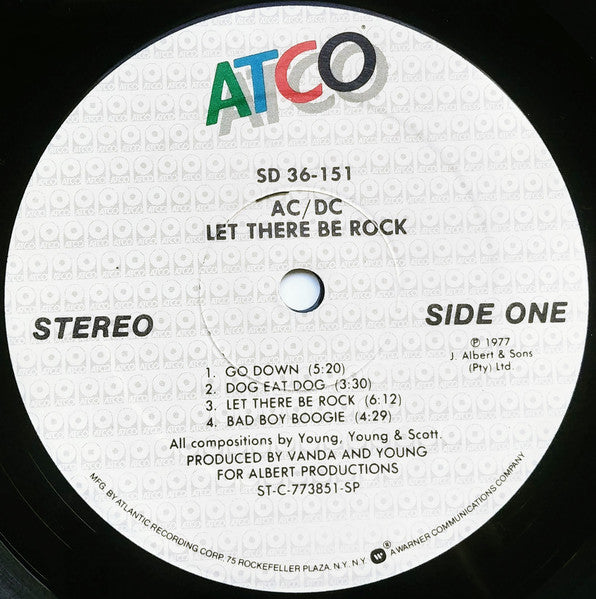 AC/DC - Let There Be Rock (1977) - VG+ LP Record 1981 ATCO USA Vinyl - Hard Rock / Rock & Roll - Shuga Records