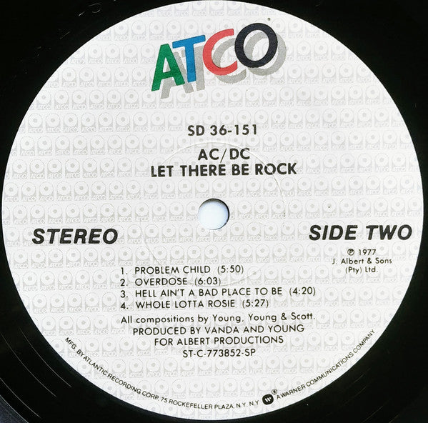 AC/DC - Let There Be Rock (1977) - VG+ LP Record 1981 ATCO USA Vinyl - Hard Rock / Rock & Roll - Shuga Records