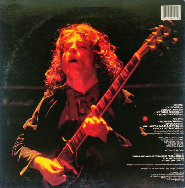 AC/DC - Let There Be Rock (1977) - VG+ LP Record 1981 ATCO USA Vinyl - Hard Rock / Rock & Roll - Shuga Records