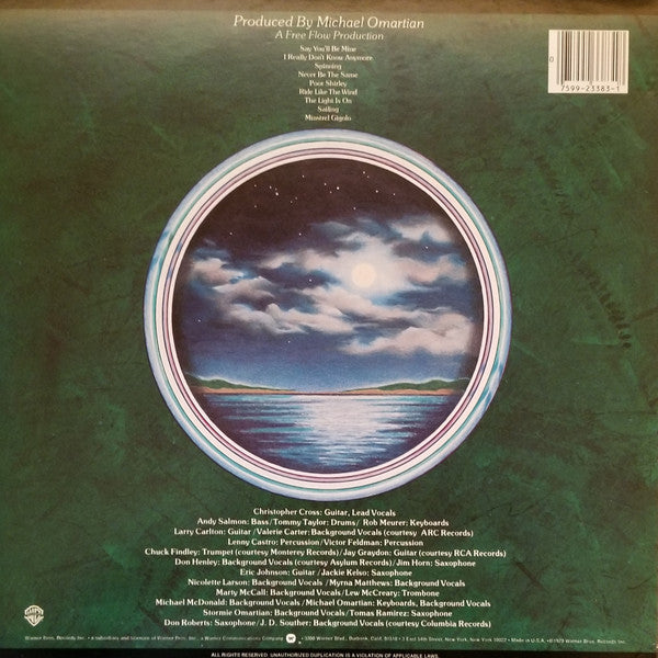 Christopher Cross - Christopher Cross - VG+ LP 1979 USA Warner USA Vinyl - Soft Rock / Pop Rock / AOR - Shuga Records