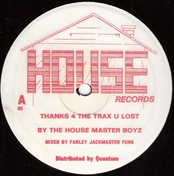 The House Master Boyz - Thanks 4 The Trax U Lost - VG 12" Single Record 1986 House USA Vinyl - Chicago House / Acid House - Shuga Records