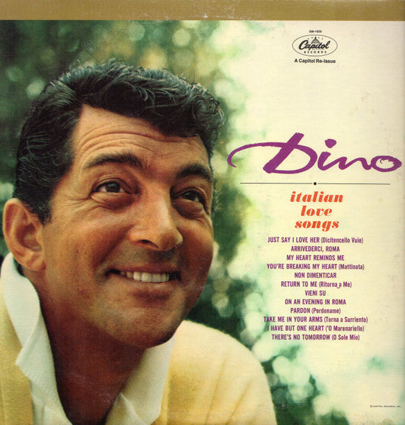 Dean Martin - Dino: Italian Love Songs (1962) - Mint- LP Record 1972 Capitol USA Vinyl - Jazz / Vocal / Pop - Shuga Records