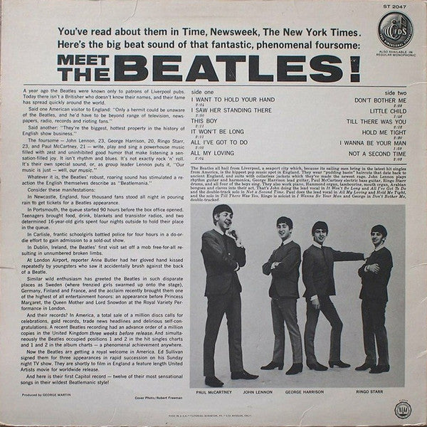 The Beatles - Meet the Beatles! (1964) - VG+ LP Record 1978 Capitol USA Vinyl - Pop Rock / Beat - Shuga Records