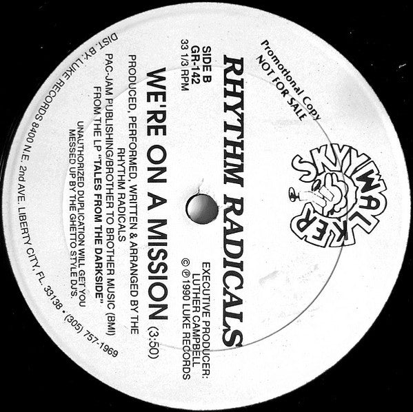 Rhythm Radicals - Brother To Brother / We're On A Mission - Mint- 12" Single Record 1990 Luke Skyywalker USA Promo Vinyl - Hip Hop - Shuga Records