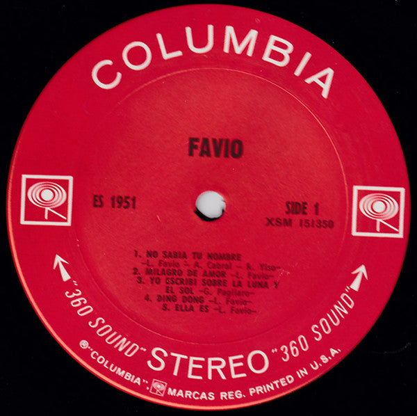 Leonardo Favio - Favio - VG+ LP Record 1970 Columbia USA Vinyl - Latin / Pop - Shuga Records