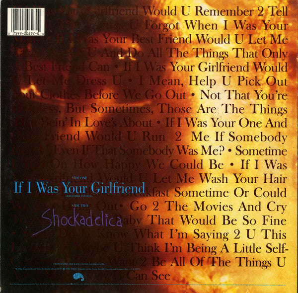 Prince - If I Was Your Girlfriend - VG+ 12" Single Record 1987 Paisley Park USA Vinyl - Pop / Minneapolis Sound / Funk - Shuga Records