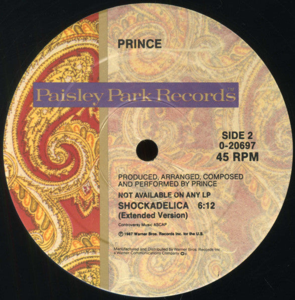 Prince - If I Was Your Girlfriend - VG+ 12" Single Record 1987 Paisley Park USA Vinyl - Pop / Minneapolis Sound / Funk - Shuga Records