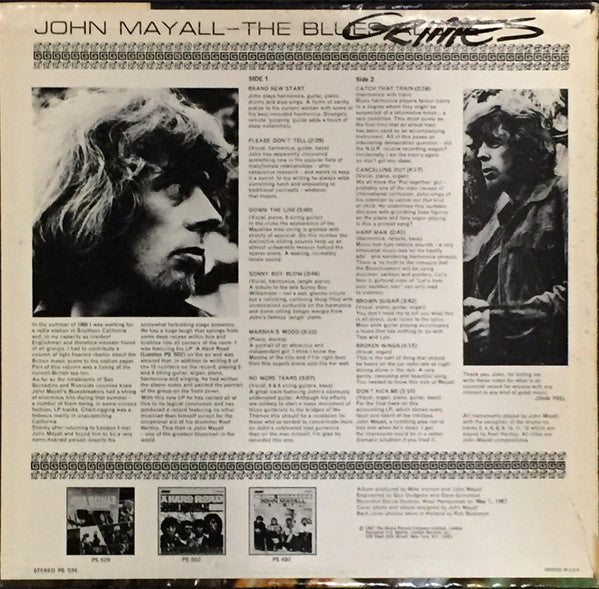 John Mayall - The Blues Alone - VG+ LP Record 1967 London USA Vinyl - Blues Rock / Chicago Blues / Classic Rock - Shuga Records