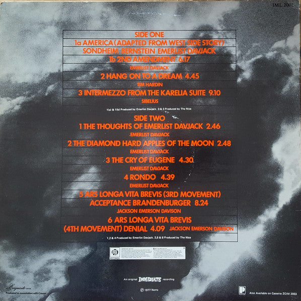 The Nice - Greatest Hits - Mint- LP Record 1977 Immediate UK Vinyl - Classic Rock / Prog Rock - Shuga Records