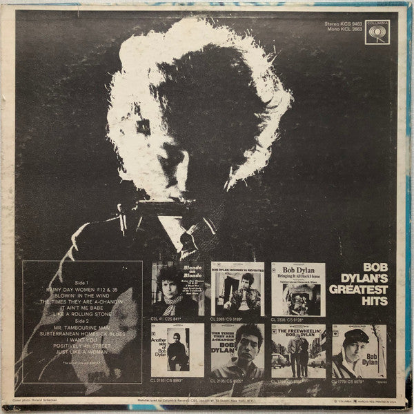 Bob Dylan - Bob Dylan's Greatest Hits - VG+ LP Record 1967 Columbia USA Mono Mispress Vinyl & Milton Glaser Poster - Rock / Folk Rock / Folk - Shuga Records