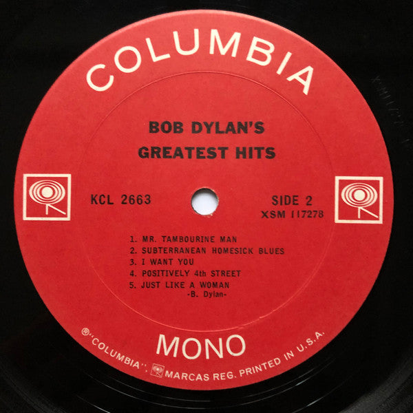 Bob Dylan - Bob Dylan's Greatest Hits - VG+ LP Record 1967 Columbia USA Mono Mispress Vinyl & Milton Glaser Poster - Rock / Folk Rock / Folk - Shuga Records