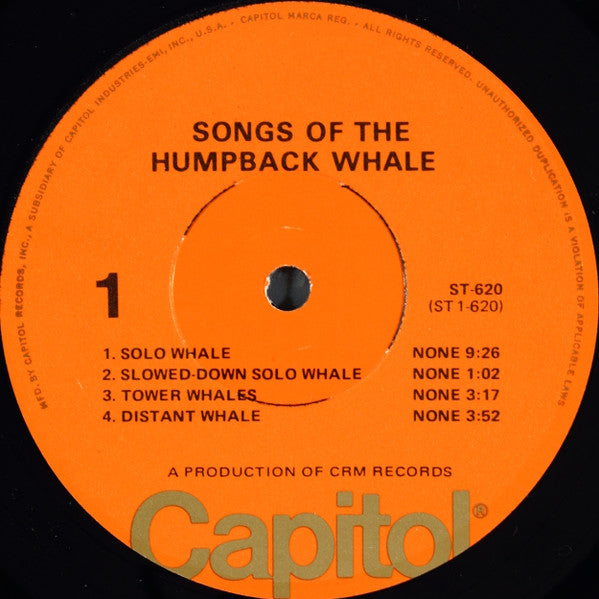 Humpback Whale - Songs Of The Humpback Whale - VG+ LP Record 1970 Capitol USA Vinyl & Book - Field Recording / Education - Shuga Records
