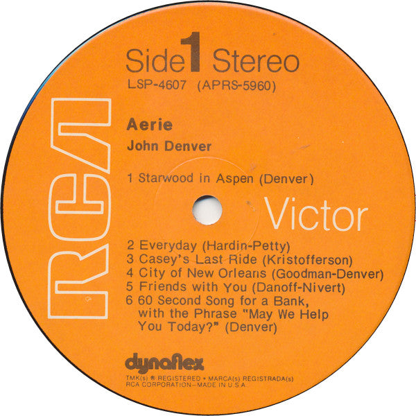 John Denver - Aerie - Mint- LP Record 1971 RCA Vinyl - Country / Folk Rock / Soft Rock
