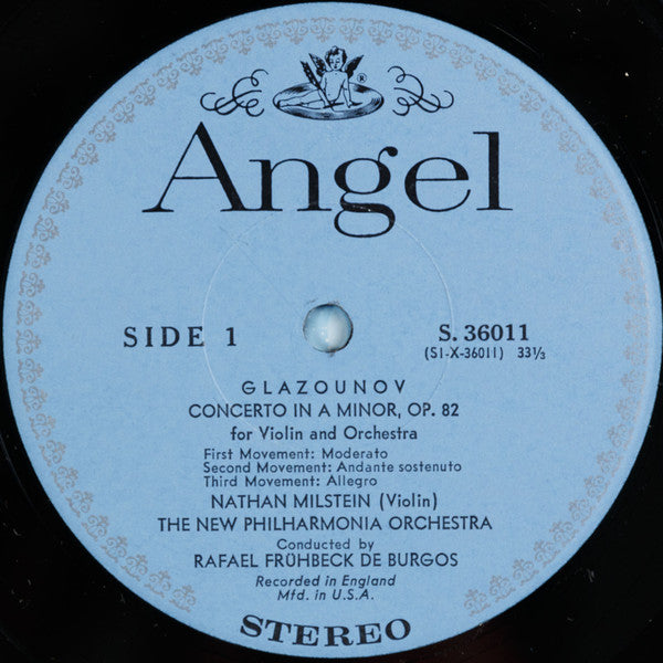 Nathan Milstein & De Burgos - Glazunov / Dvořák -Concerto in A Minor, Opus 82 / Concerto in A Minor, Opus 53 - Mint- LP Record 1967 Angel USA Original Vinyl Stereo - Classical - Shuga Records