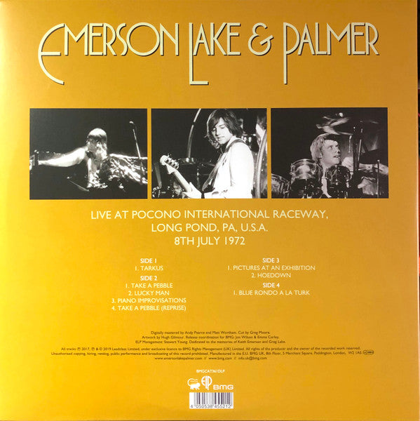 Emerson, Lake & Palmer – Live At Pocono International Raceway, U.S.A., 8th July 1972 - Mint- 2 LP Record Store Day 2019 Manticore BMG RSD Yellow & Brown Vinyl - Prog Rock - Shuga Records