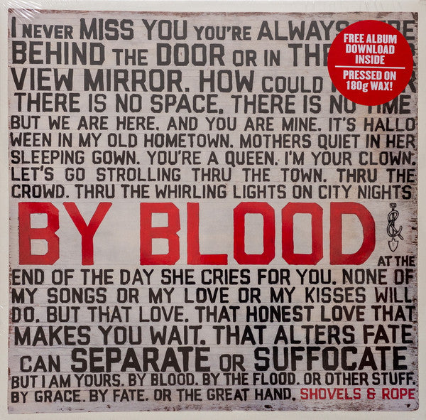 Shovels And Rope - By Blood - New LP Record 2019 Dualtone USA 180 gram Vinyl & Download - Rock - Shuga Records