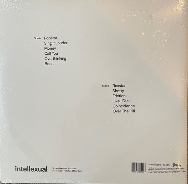 Intellexual (Nico Segal + Nate Fox) - Intellexual - New LP Record 2019 USA Fantasy Vinyl - Hip Hop / Neo-Soul - Shuga Records