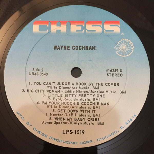 Wayne Cochran – Wayne Cochran! - VG+ LP Record 1967 Chess USA Stereo Vinyl - Soul / Rhythm & Blues / Gospel - Shuga Records