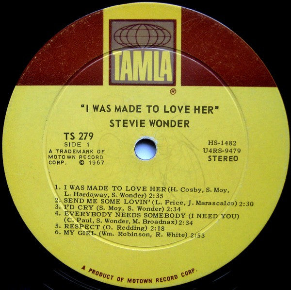 Stevie Wonder - I Was Made To Love Her (1967) - VG+ (vg cover) LP Record 1968 Tamla USA Stereo Vinyl - Soul - Shuga Records