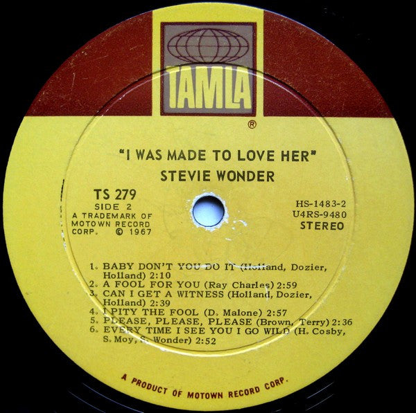 Stevie Wonder - I Was Made To Love Her (1967) - VG+ (vg cover) LP Record 1968 Tamla USA Stereo Vinyl - Soul - Shuga Records