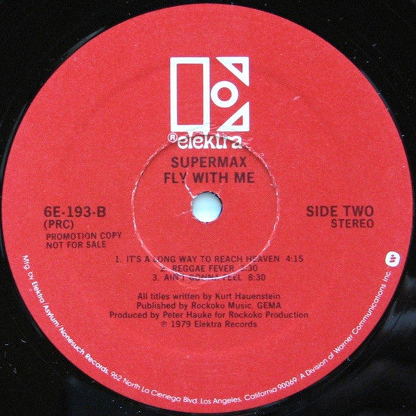 Supermax - Fly With Me - Mint- (VG+ cover) LP Record 1979 Elektra USA Promo Vinyl - Disco / Funk / Krautrock
