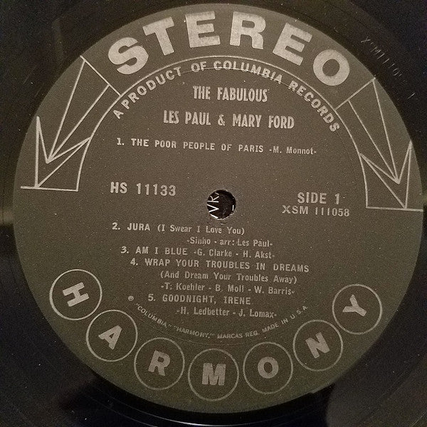 Les Paul & Mary Ford - The Fabulous - VG+ 1965 Harmony Columbia USA Stereo Original Vinyl - Rock & Roll - Shuga Records
