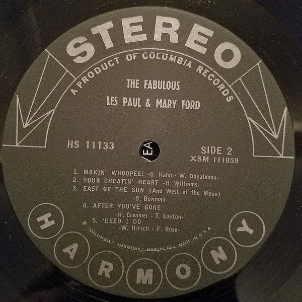Les Paul & Mary Ford - The Fabulous - VG+ 1965 Harmony Columbia USA Stereo Original Vinyl - Rock & Roll - Shuga Records