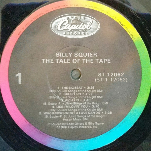 Billy Squier - The Tale Of The Tape - VG+ LP Record 1980 Capitol USA Vinyl - Hard Rock / Pop Rock - Shuga Records