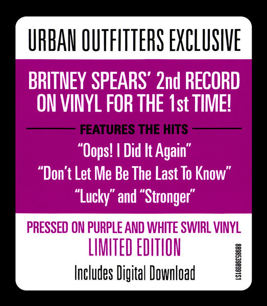 Britney Spears – Oops!...I Did It Again (2000) - New LP Record 2019 Jive Urban Outfitters USA Purple & White Swirl Vinyl & Download - Pop / RnB / Dance-pop