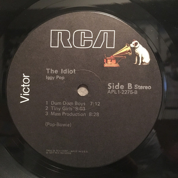 Iggy Pop - The Idiot - VG LP Record 1977 RCA Victor USA Original Press Vinyl - Rock / Art Rock - Shuga Records
