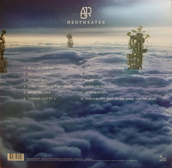 AJR – Neotheater - Mint- LP Record 2019 BMG USA Urban Outfitters Exclusive Clear Vinyl & Download - Pop Rock - Shuga Records