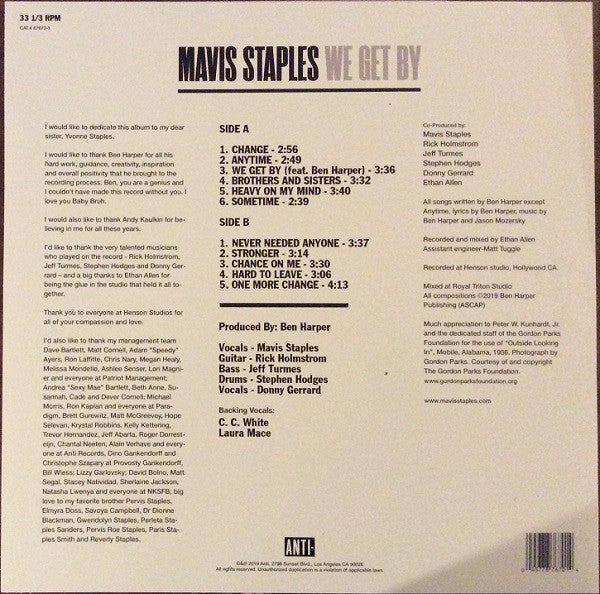 Mavis Staples - We Get By - New LP Record 2019 Anti- USA Vinyl - Soul / Funk - Shuga Records